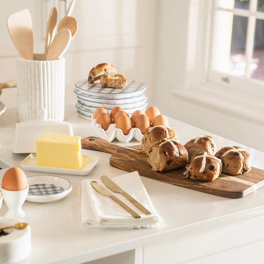 SPOONREST Ceramic Gingham 28cm