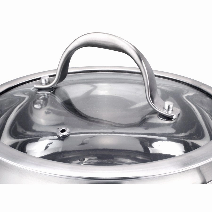 Stainless Cookware, 9.5-Inch Fry Pan with Lid, Tri-Ply Stainless Steel, Professional Grade, Silver, Cookware online kitchen sale
