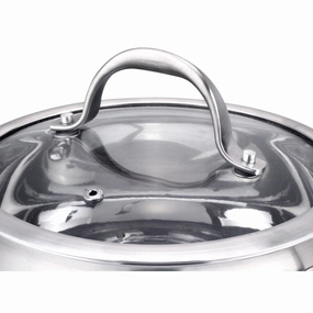 Stainless Cookware, 9.5-Inch Fry Pan with Lid, Tri-Ply Stainless Steel, Professional Grade, Silver, Cookware online kitchen sale