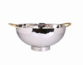 Stainless Steel Salad Bowl With Mosaic Handles - 12.5"W X 10"L X 5.2"H Serveware discount kitchenware