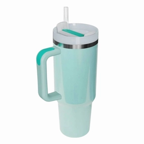 Stainless Steel Tumbler With Handle And Straw In Aqua Cooking Tools & Accessories clearance kits