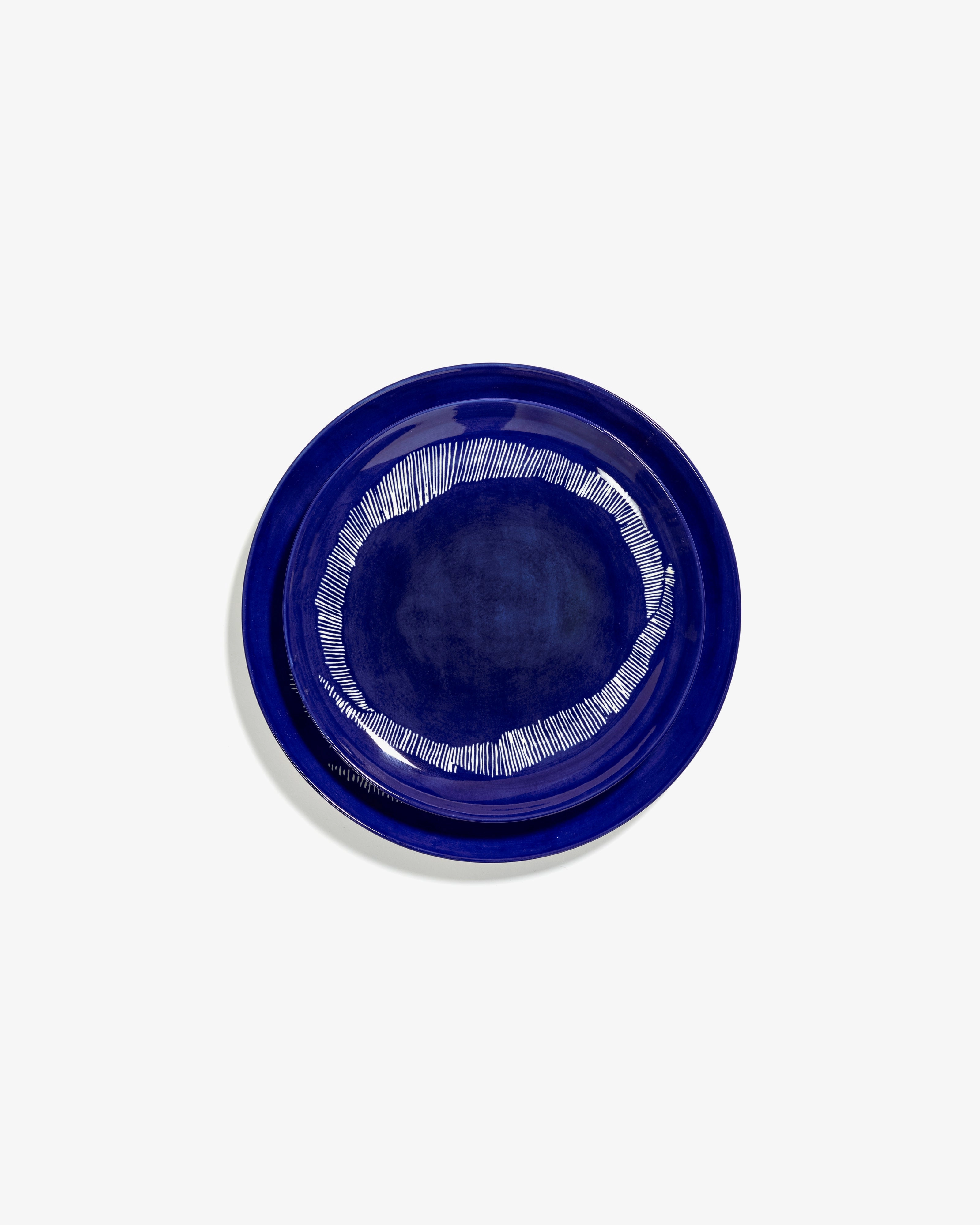 Starter plate dark blue - white stripes Feast