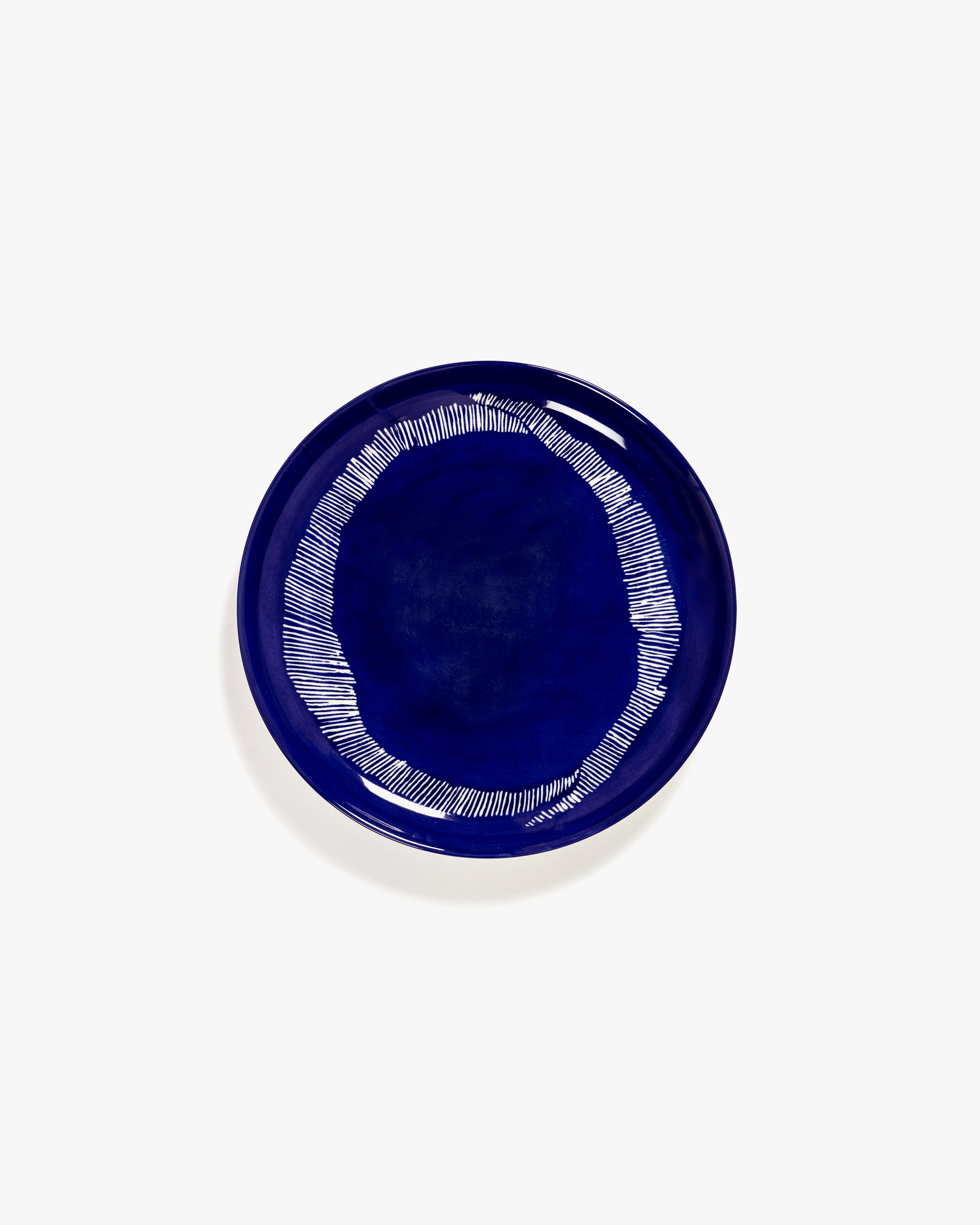 Starter plate dark blue - white stripes Feast Dinnerware tableware outlet