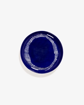 Starter plate dark blue - white stripes Feast Dinnerware tableware outlet