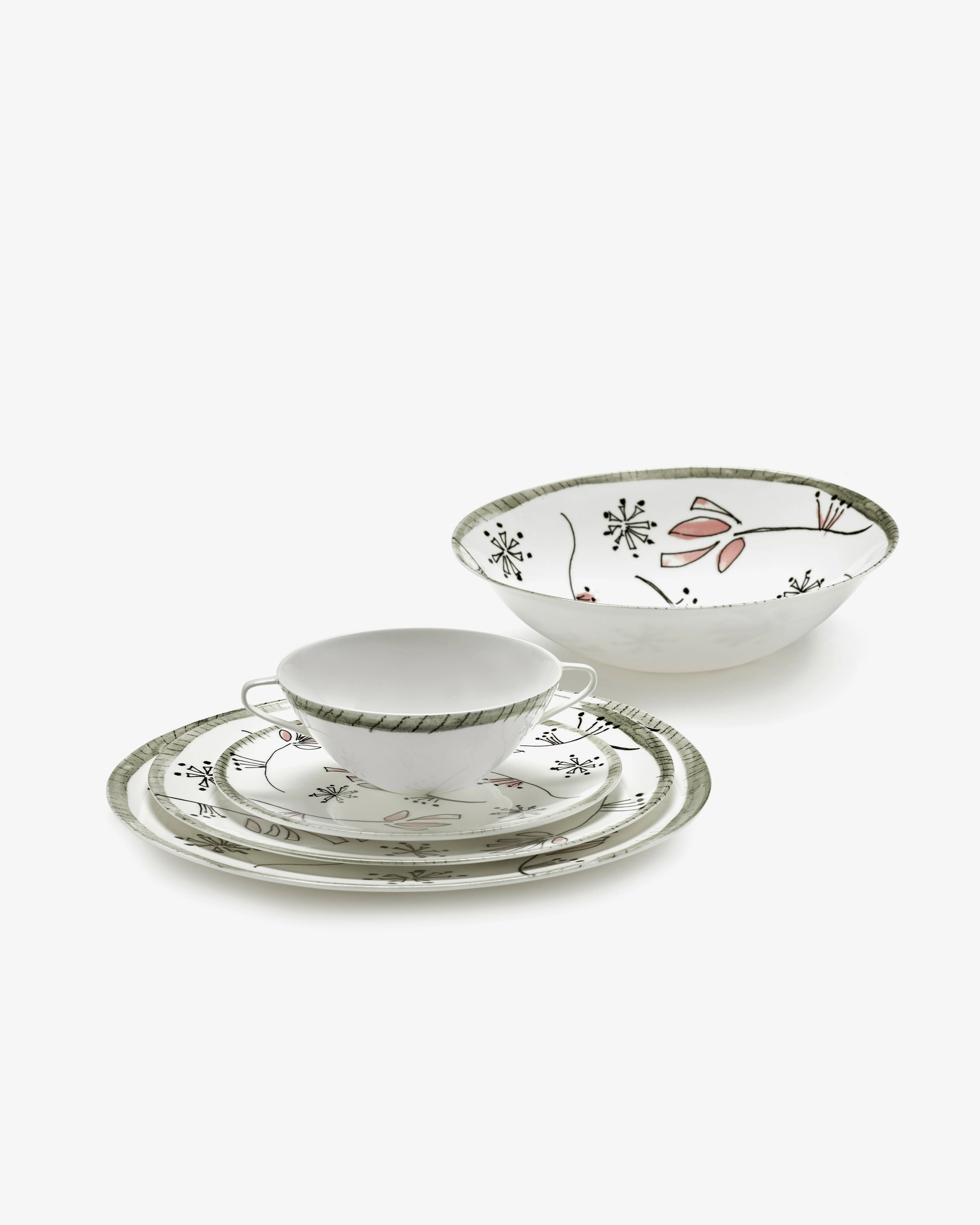 Starter plate Fiore rosa Midnight Flowers