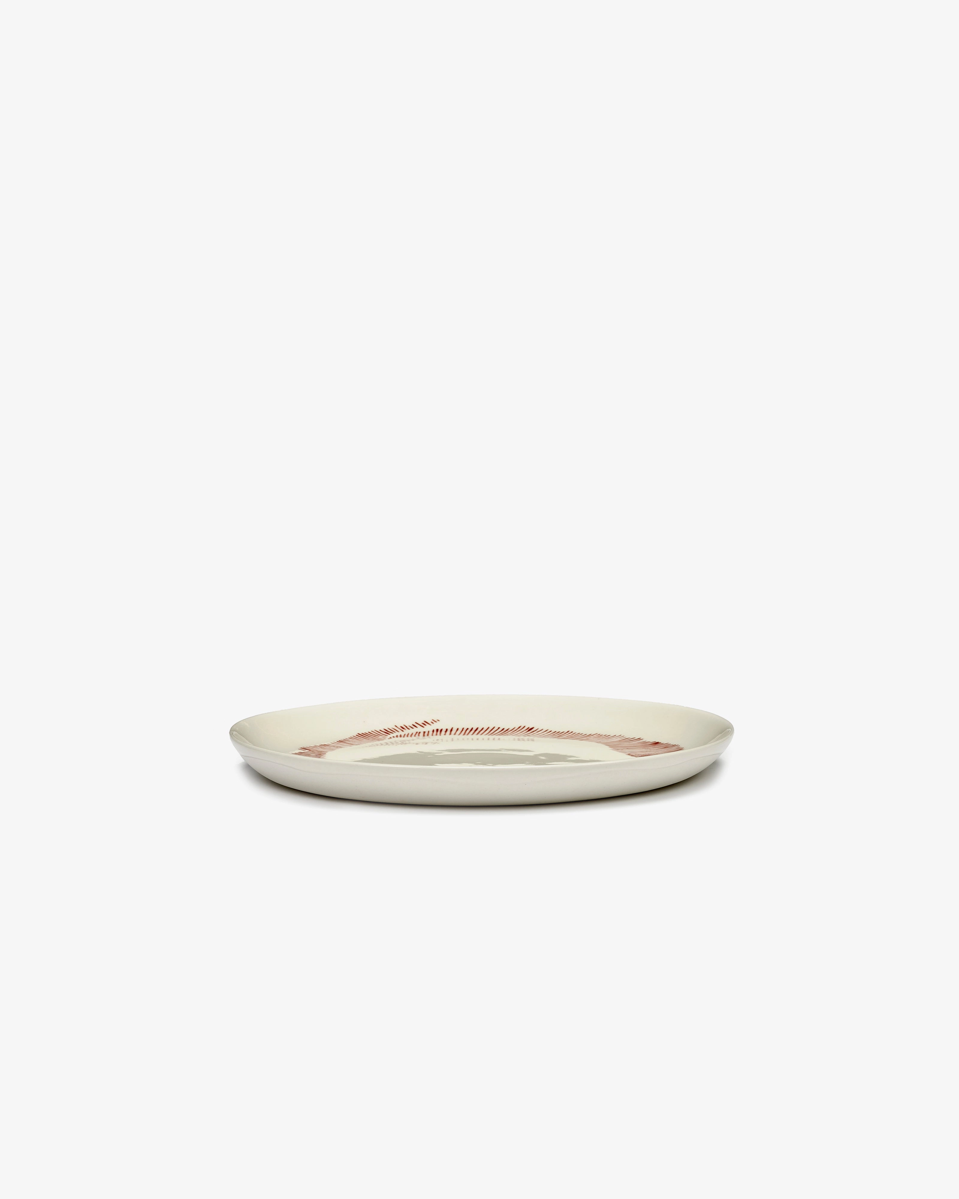 Starter plate white swirl - red stripes Feast