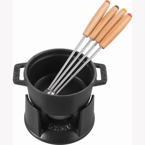 Staub Cast Iron 0.25-qt Mini Chocolate Fondue Set Cookware holiday sale