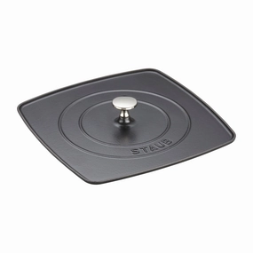 Staub Cast Iron 10.3-inch Square Grill Press - Matte Black (Fits 12-inch Grill Pan) Cookware holiday sale