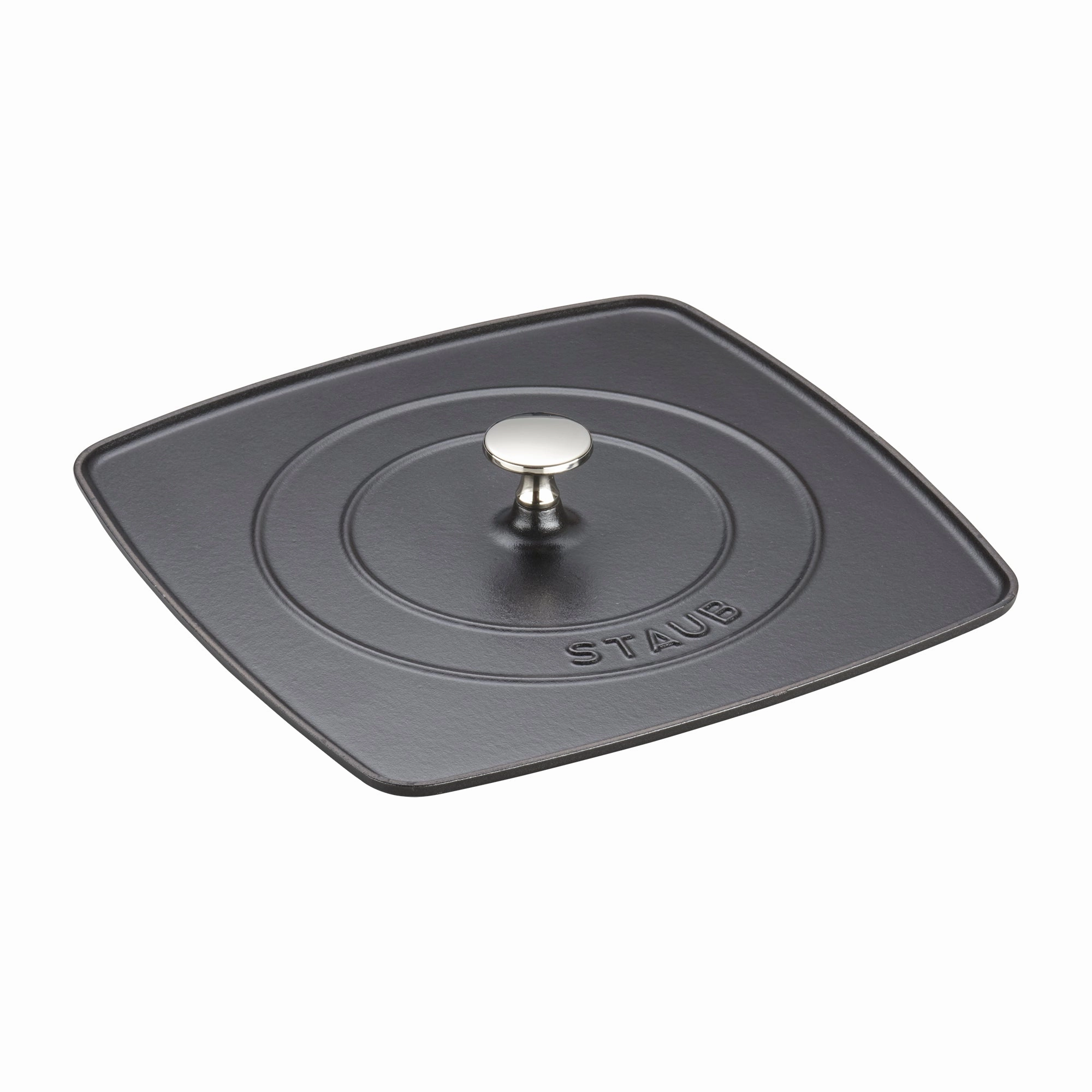 Staub Cast Iron 10.3-inch Square Grill Press - Matte Black (Fits 12-inch Grill Pan) Cookware holiday sale