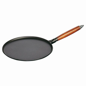 Staub Cast Iron 11-inch Crepe Pan with Spreader & Spatula - Matte Black Cookware holiday sale