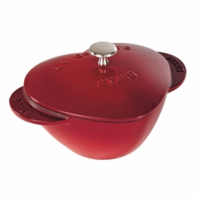 Staub Cast Iron 1.75-qt Heart Cocotte - Cherry Cookware holiday sale