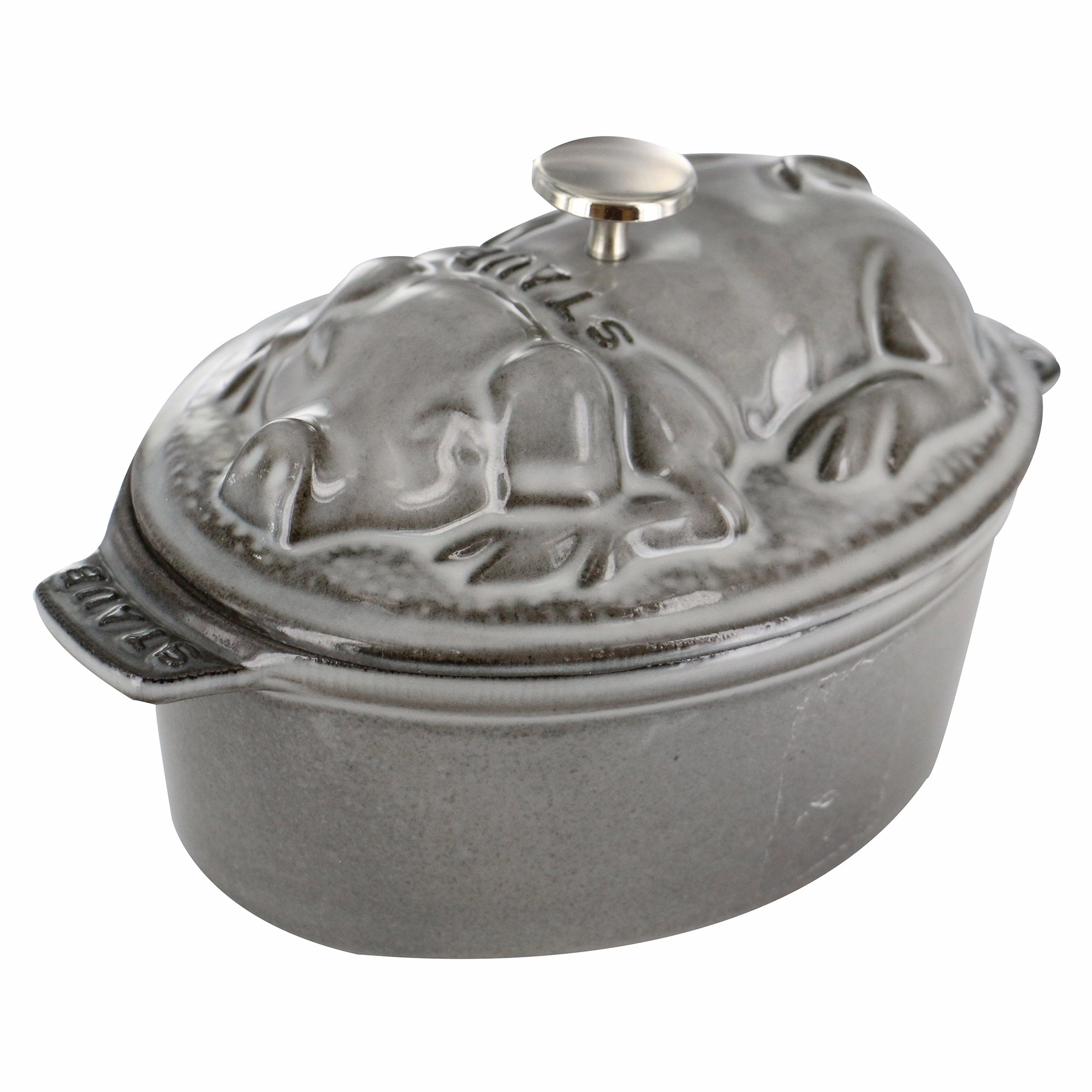 Staub Cast Iron 1-qt Pig Cocotte - Graphite Grey Cookware holiday sale