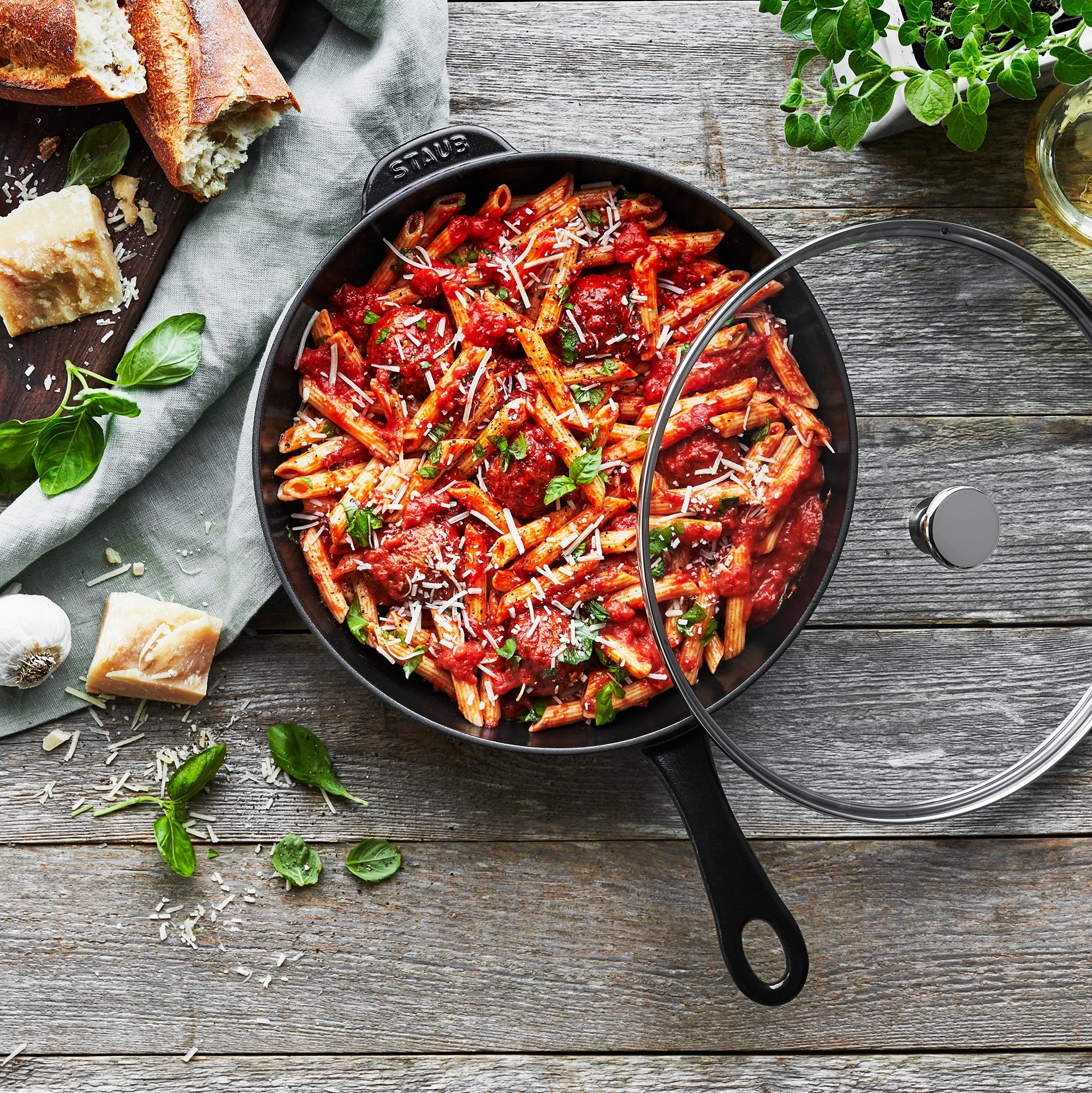 Staub Cast Iron 2.9-qt Daily Pan with Glass Lid