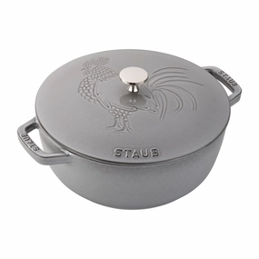 Staub Cast Iron 3.75-qt Essential French Oven Rooster Cookware holiday sale