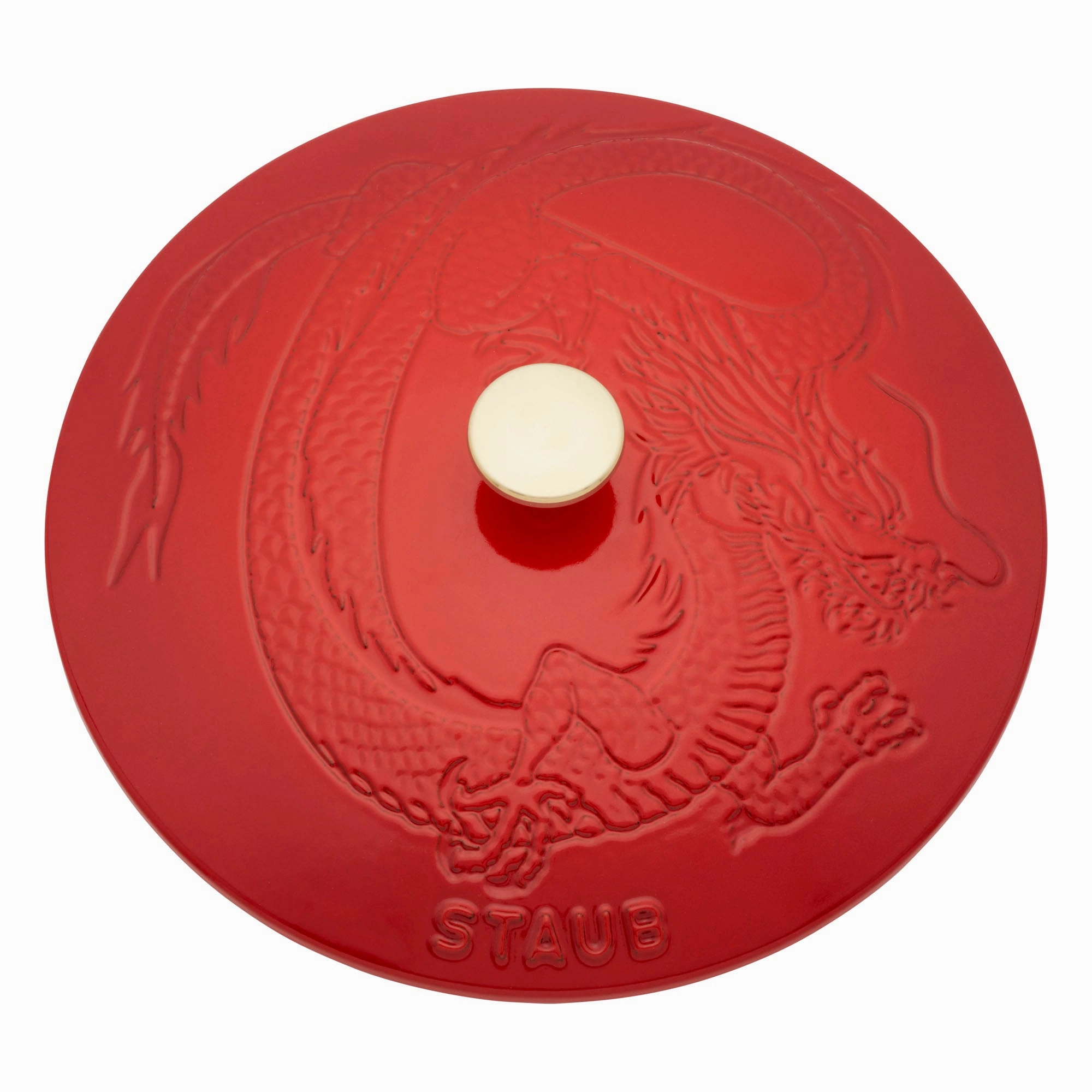 Staub Cast Iron 3.75-qt Essential French Oven with Dragon Lid - Cherry