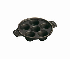 Staub Cast Iron 5.75-inch Escargot Dish with 6 holes - Matte Black Cookware holiday sale