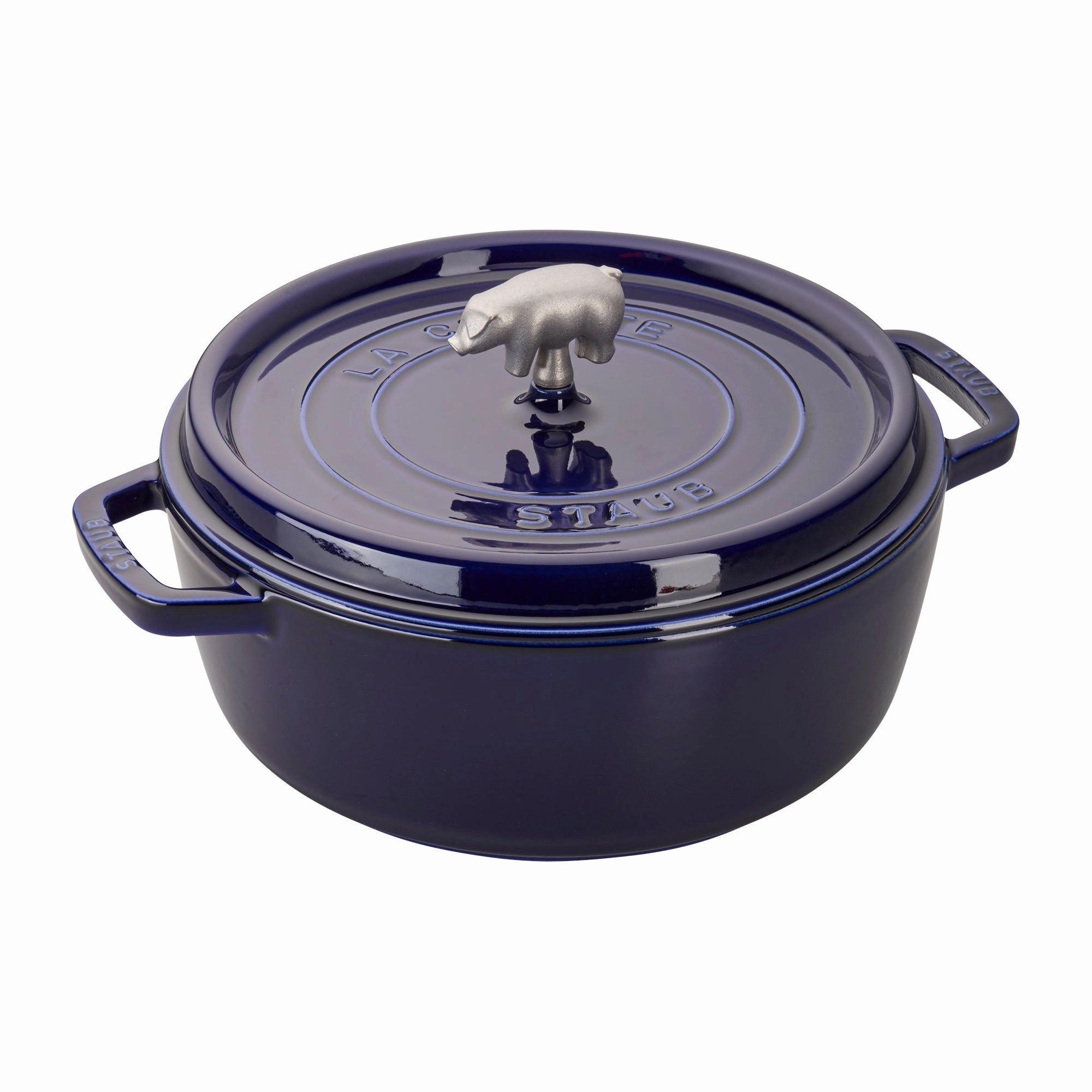Staub Cast Iron 6-qt Cochon Shallow Wide Round Cocotte