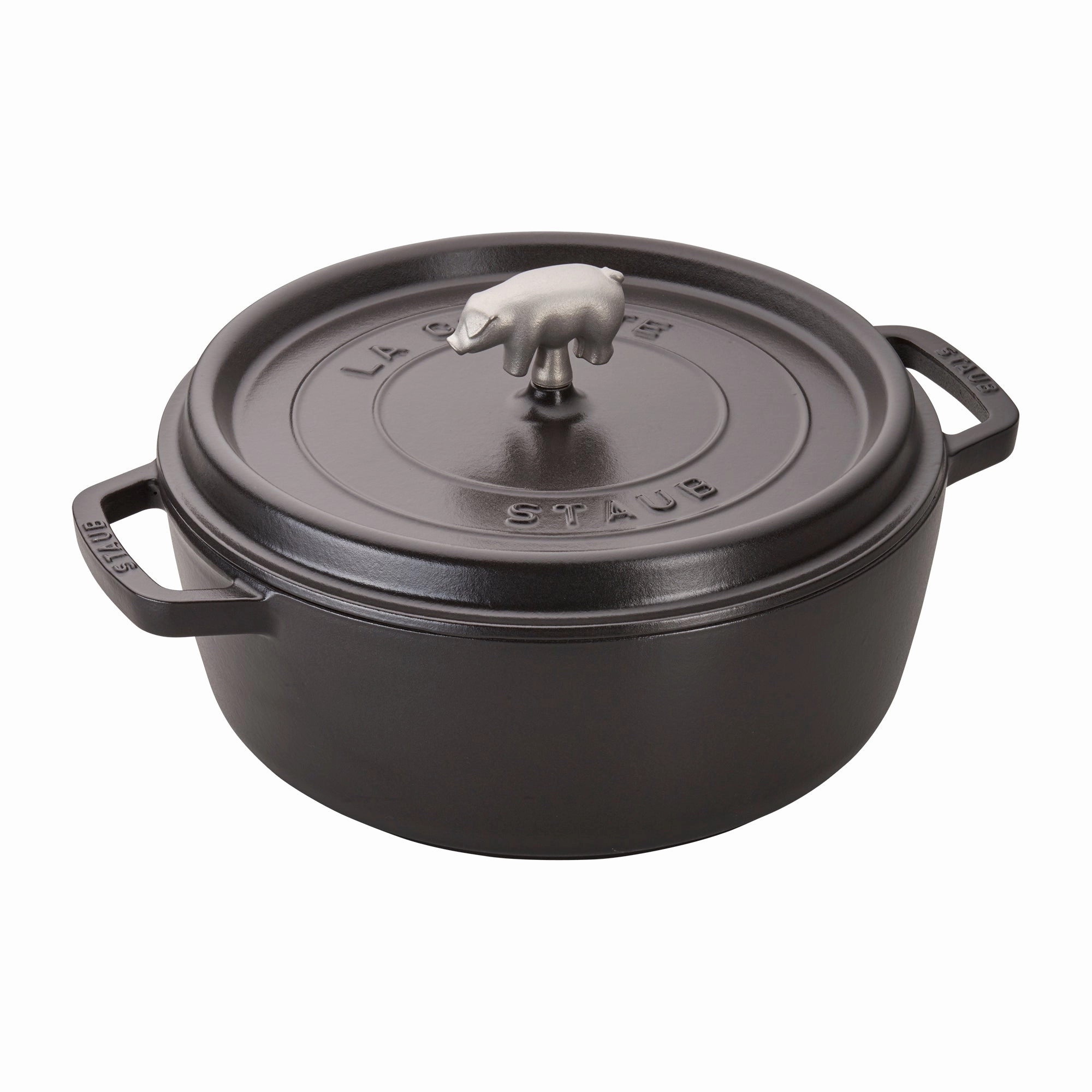 Staub Cast Iron 6-qt Cochon Shallow Wide Round Cocotte