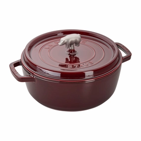 Staub Cast Iron 6-qt Cochon Shallow Wide Round Cocotte Cookware holiday sale