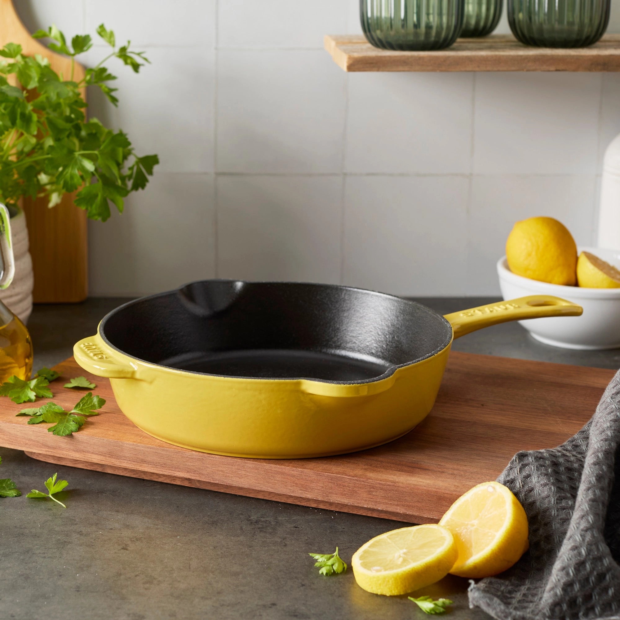 STAUB Cast Iron 8.5-inch Traditional Deep Skillet