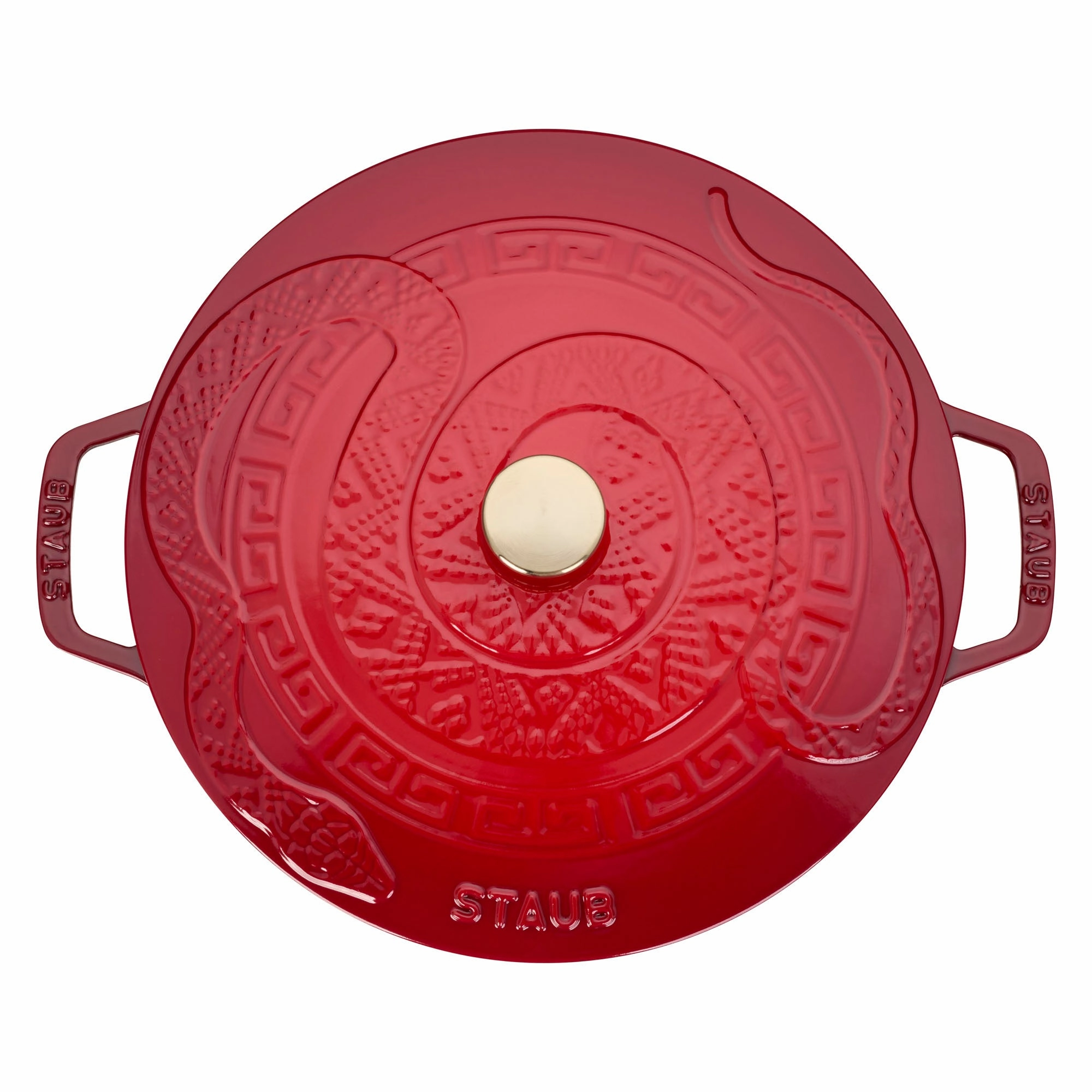 Staub Cast Iron Essential French Oven, Dutch Oven, 5-quart, serves 5-6, Made in France,  with Snake Lid