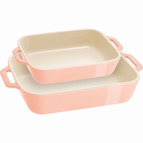 Staub Ceramic 2-pc Rectangular Baking Dish Set Macaron Pastel Bakeware online promo