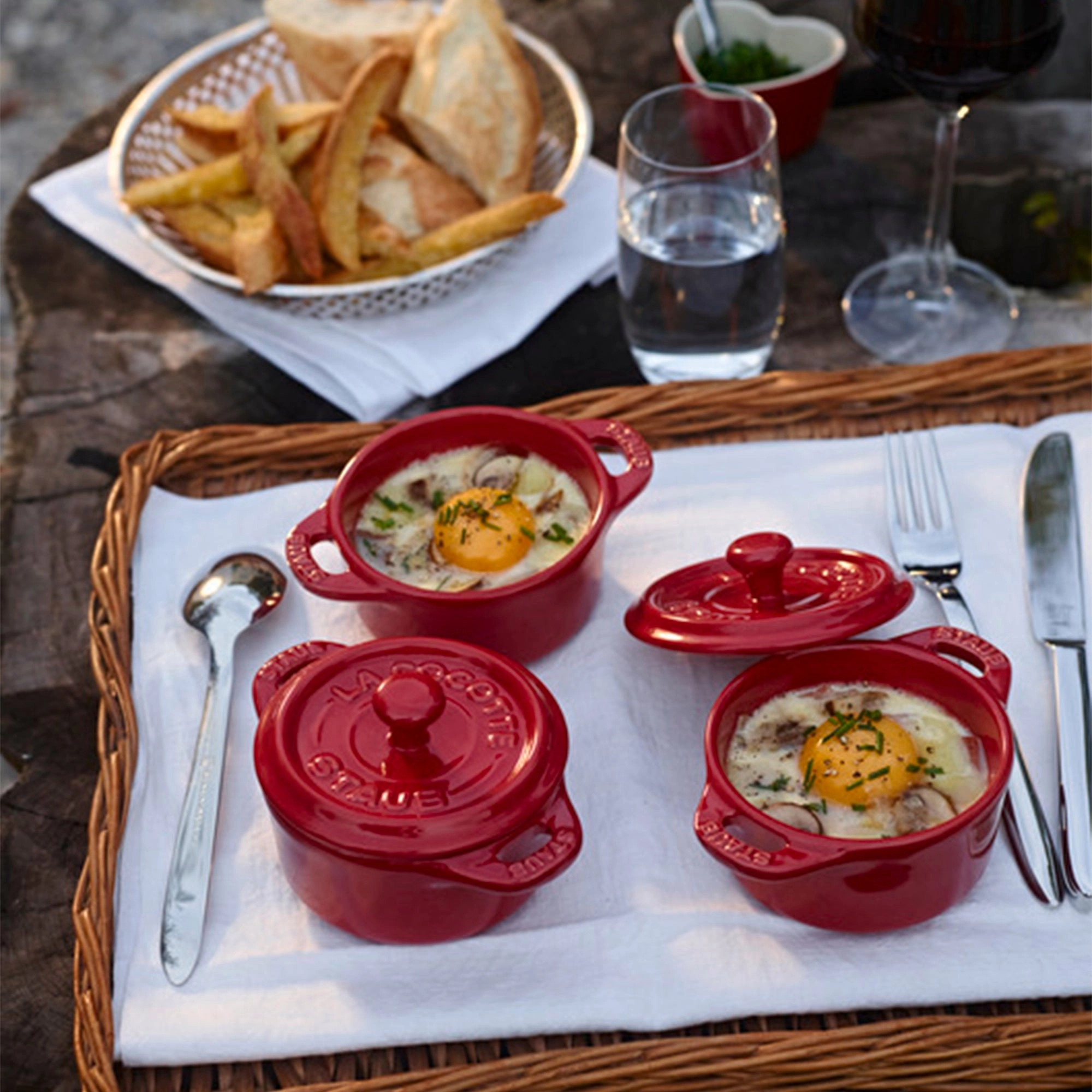 Staub Ceramic 3-pc Mini Round Cocotte Set