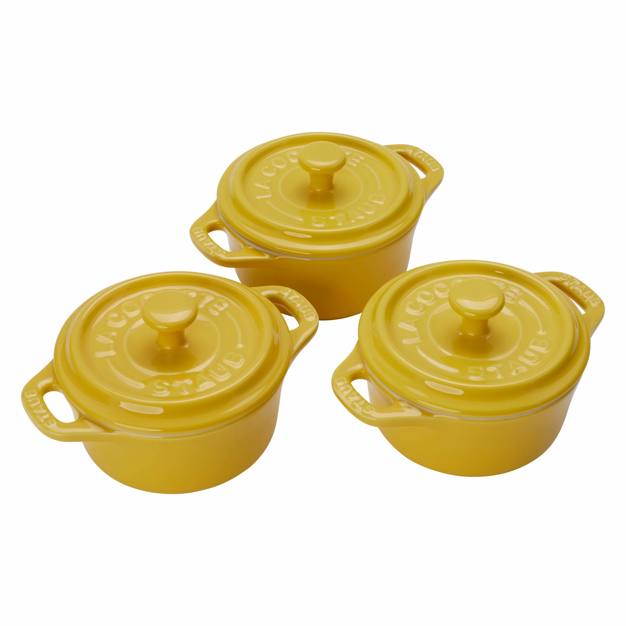 Staub Ceramic 3-pc Mini Round Cocotte Set