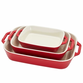 Staub Ceramics 3-pc Rectangular Baking Dish Set Bakeware online promo