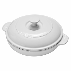 Staub Ceramics 8-inch Round Covered Brie Baker - White Bakeware online promo