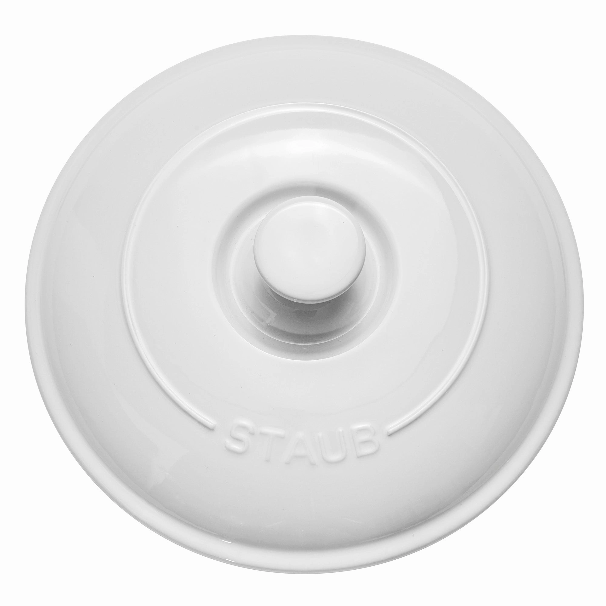 Staub Ceramics 8-inch Round Covered Brie Baker - White