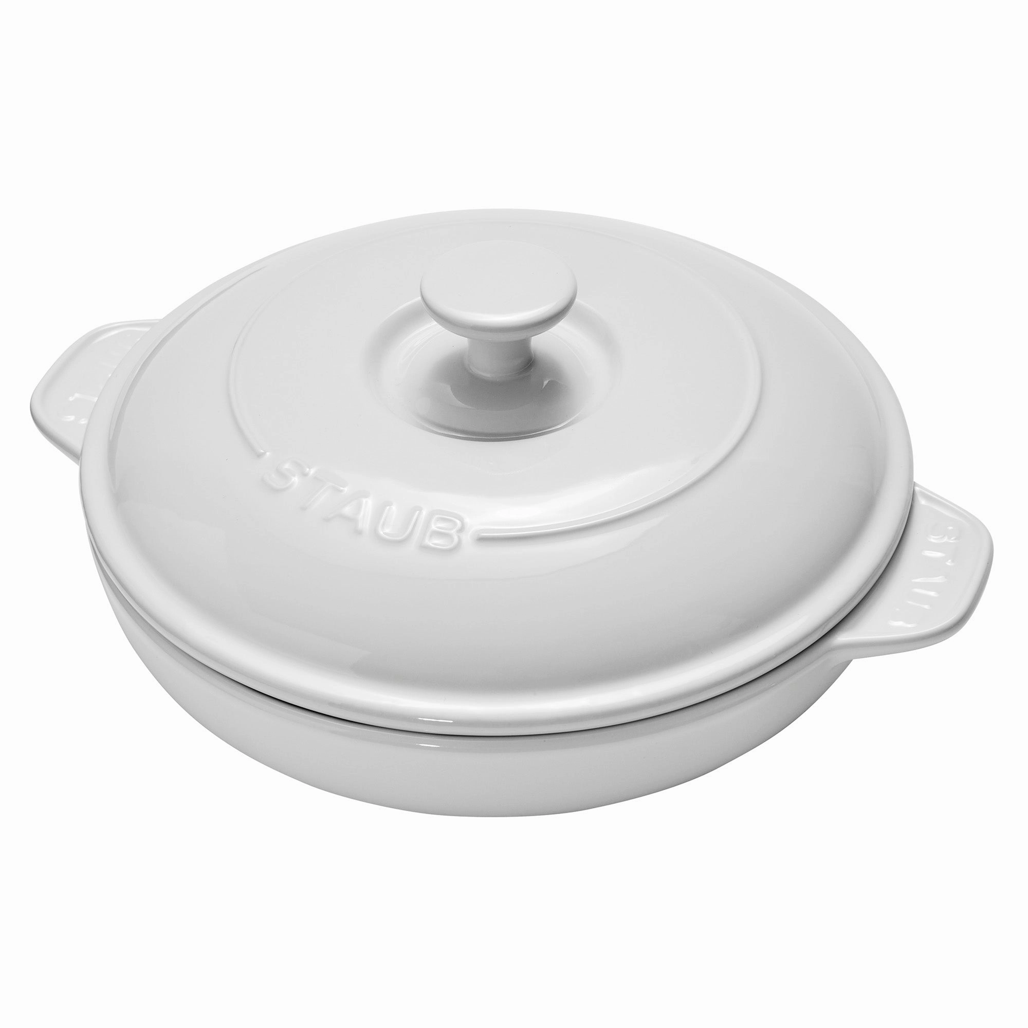 Staub Ceramics 8-inch Round Covered Brie Baker - White Bakeware online promo