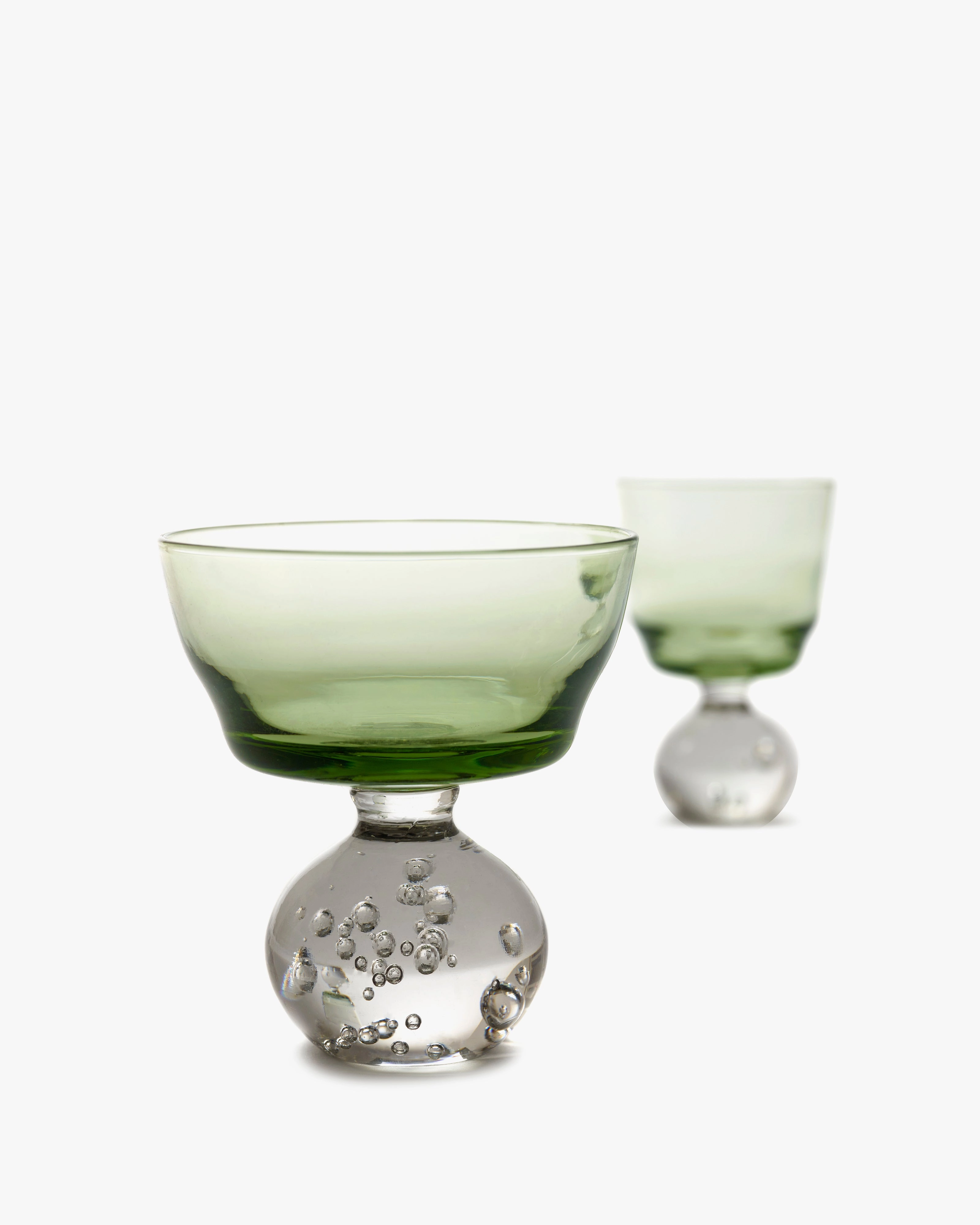 Stem glass M green Eternal snow Glassware Tableware discount