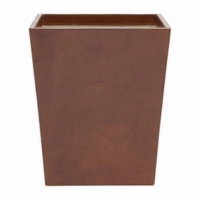Stirling Tobacco Full-Grain Leather Rectangle Wastebasket Home Decor Office Organization Convenient shopping