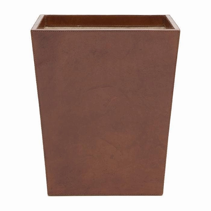 Stirling Tobacco Full-Grain Leather Rectangle Wastebasket Home Decor Office Organization Convenient shopping