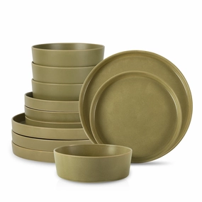 Stone by Mercer Project MODAN Stoneware 12-Piece Dinnerware Set Dinnerware clearance deals