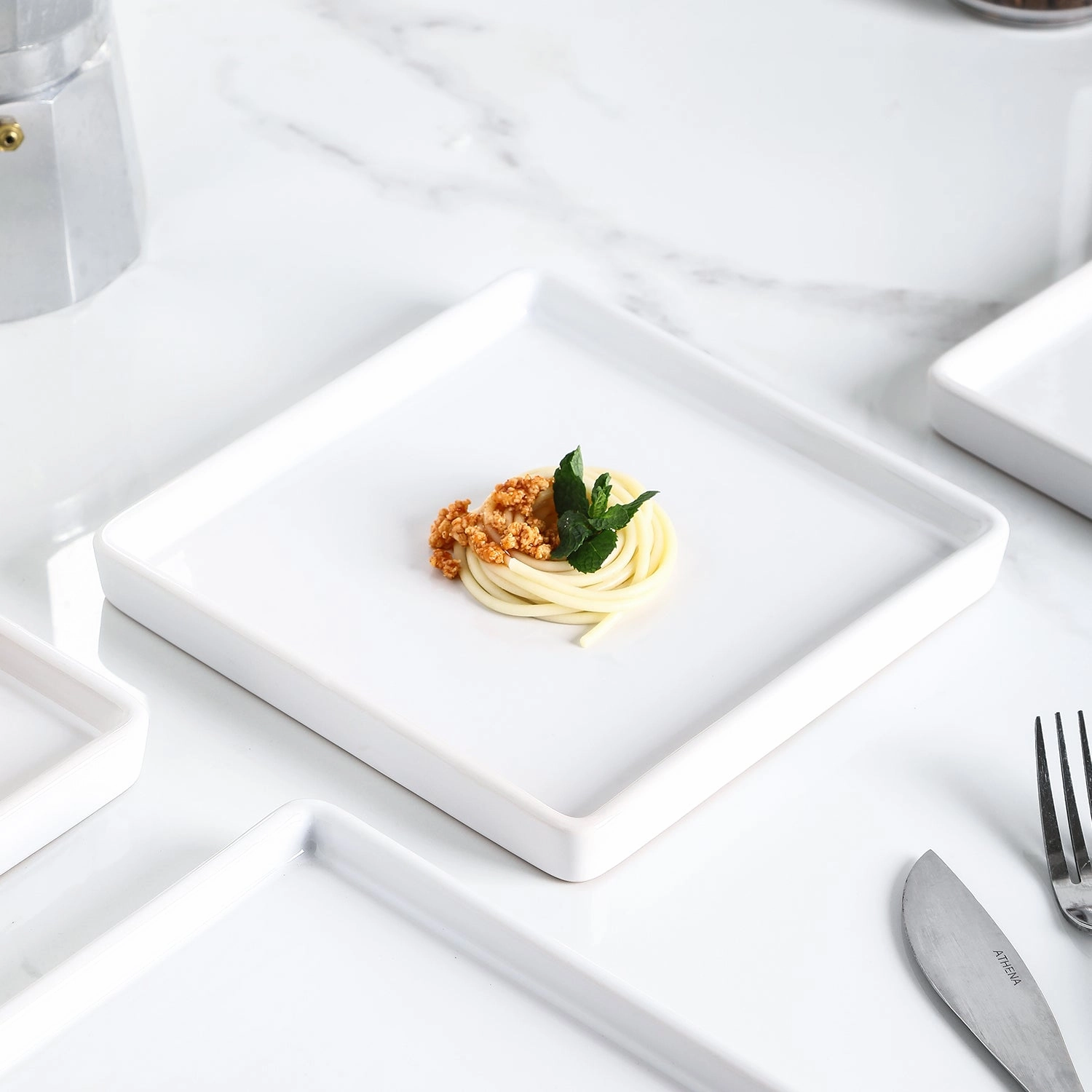 Stone Lain Grace Stoneware Square Salad Plate Set of 4