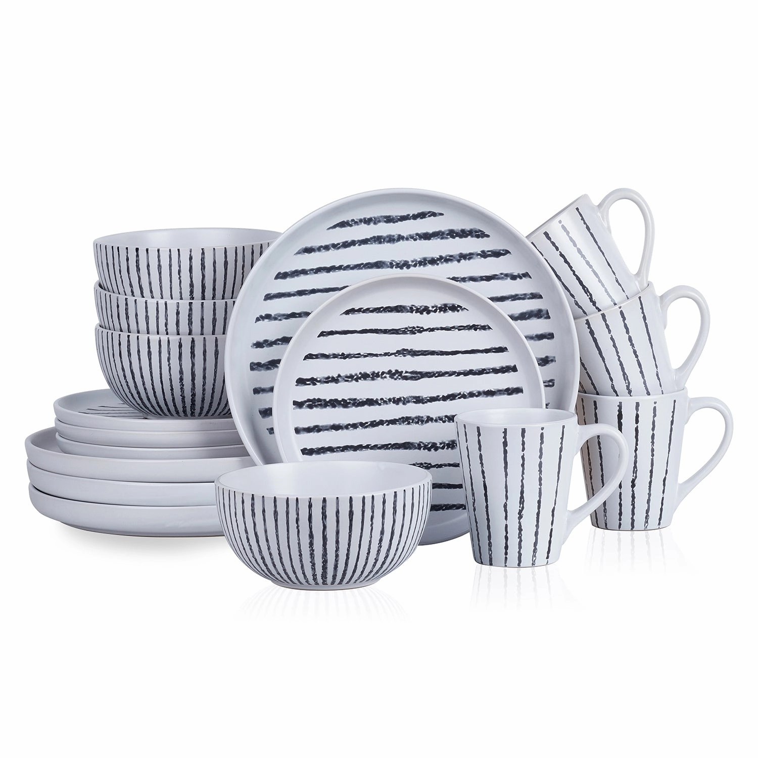Stone Lain Nova Stoneware 16-piece Round Dinnerware Set Dinnerware clearance deals