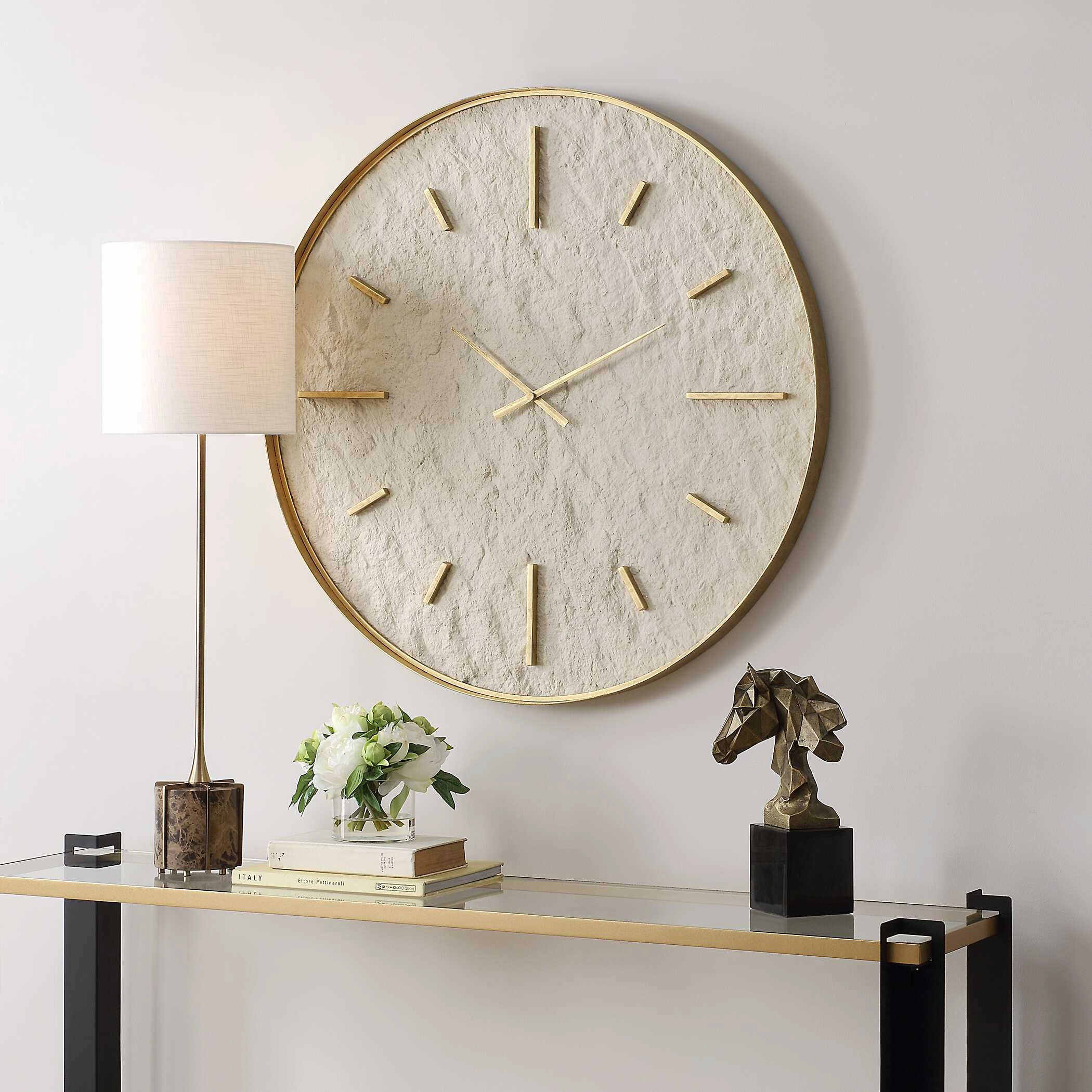 Stone Serenity Wall Clock Antique Gold Clocks decor discount