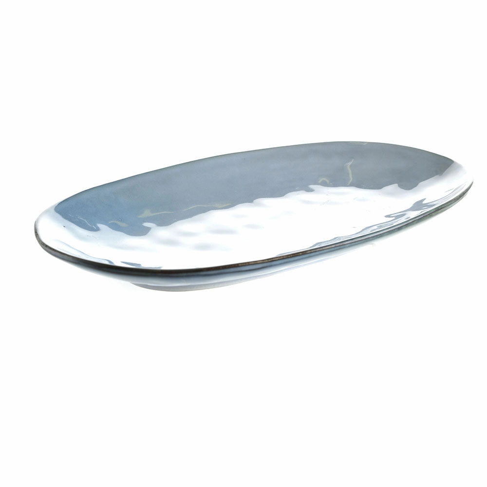 Stoneware Oval Platter Light Blue