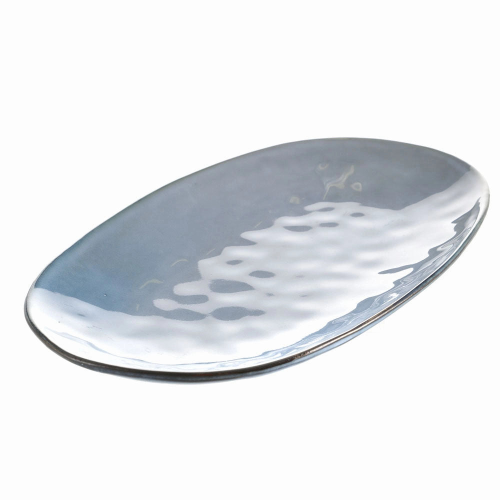 Stoneware Oval Platter Light Blue