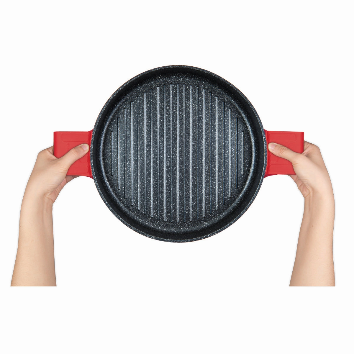 Stovetop Oven Grill Pan With Heat-In Steam-Out Lid, Non-Stick Cast Aluminum, 12"