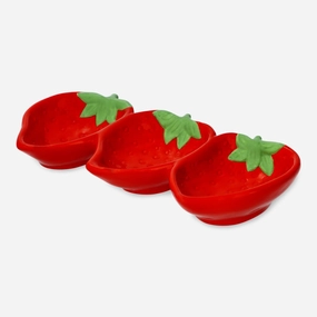 Strawberry serving bowl. 3 pcs Kitchen Tableware at affordable prices