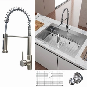 Streamdale 33" Dual Mount Kitchen Sink with Faucet Combo Cooking Tools & Accessories buy more save more