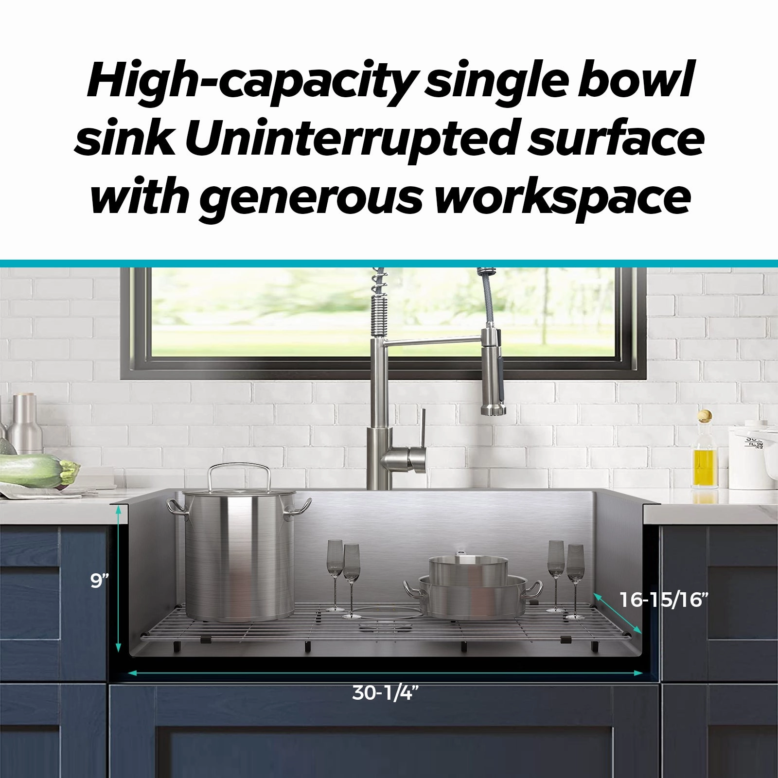 Streamdale 33" Dual Mount Kitchen Sink with Faucet Combo