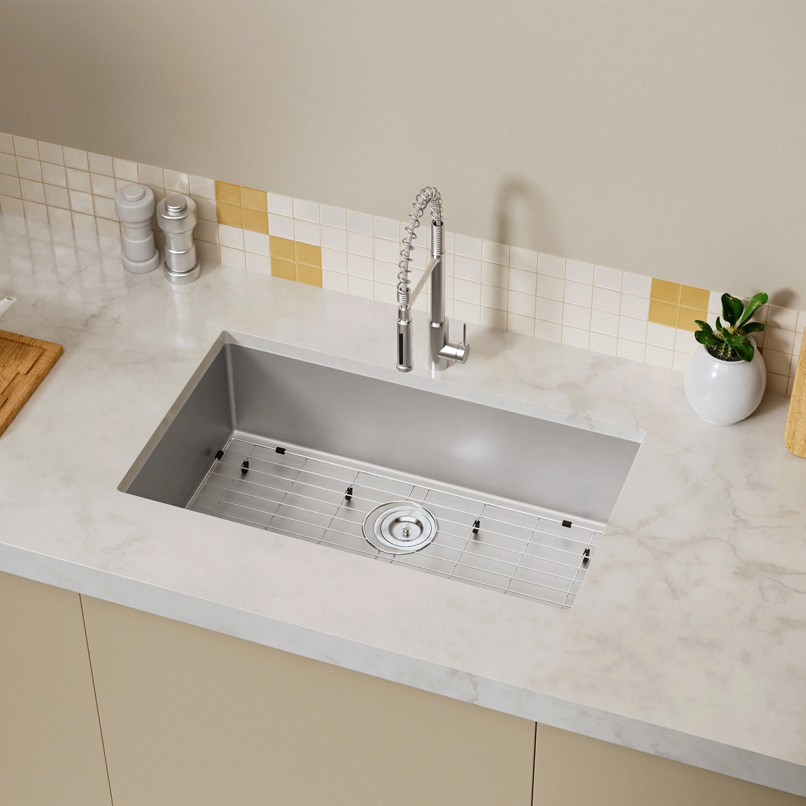 Streamdale 33" Dual Mount Kitchen Sink with Faucet Combo