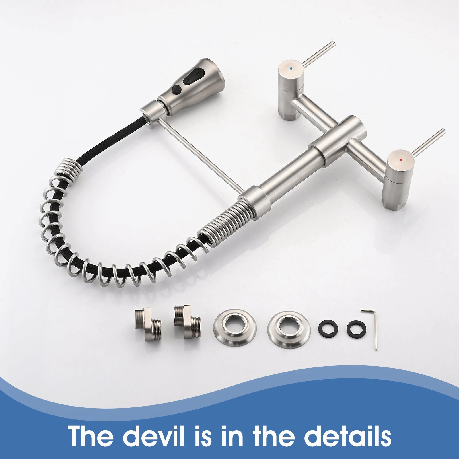 Streamdale 3 Functions Wall Mounted Bridge Kitchen Faucet