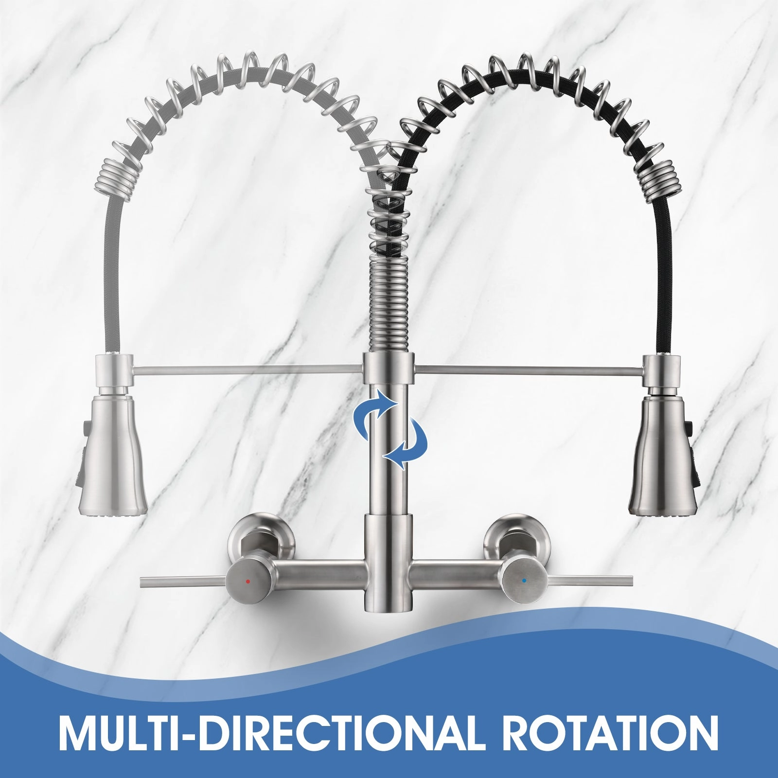 Streamdale 3 Functions Wall Mounted Bridge Kitchen Faucet