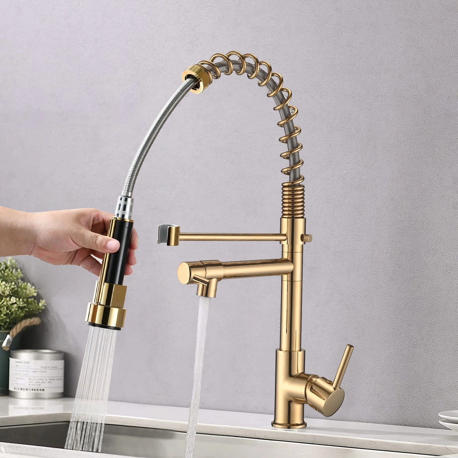 Streamdale Commercial Pull Down Kitchen Sink Faucet Single Handle Modern