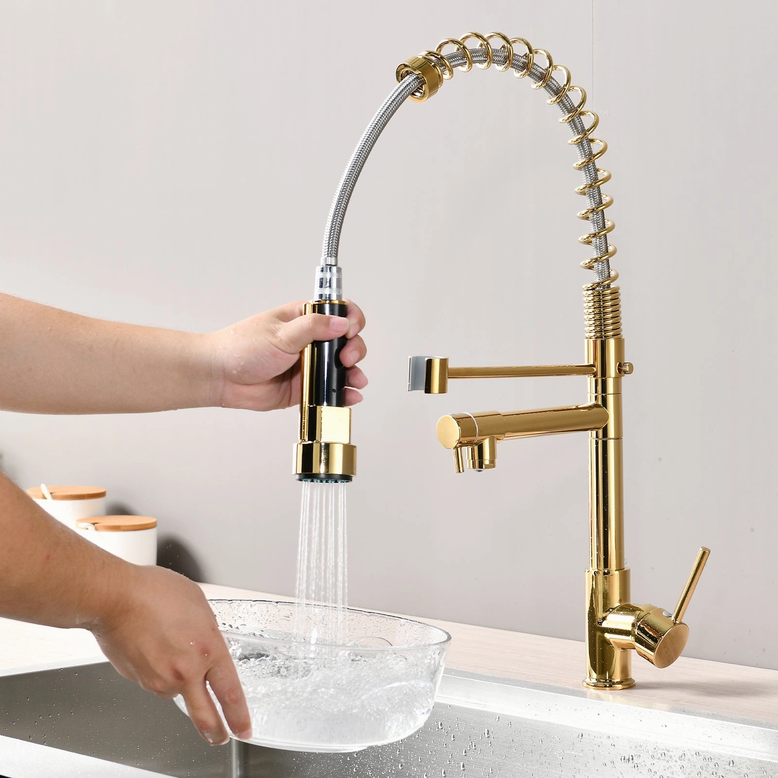 Streamdale Commercial Pull Down Kitchen Sink Faucet Single Handle Modern